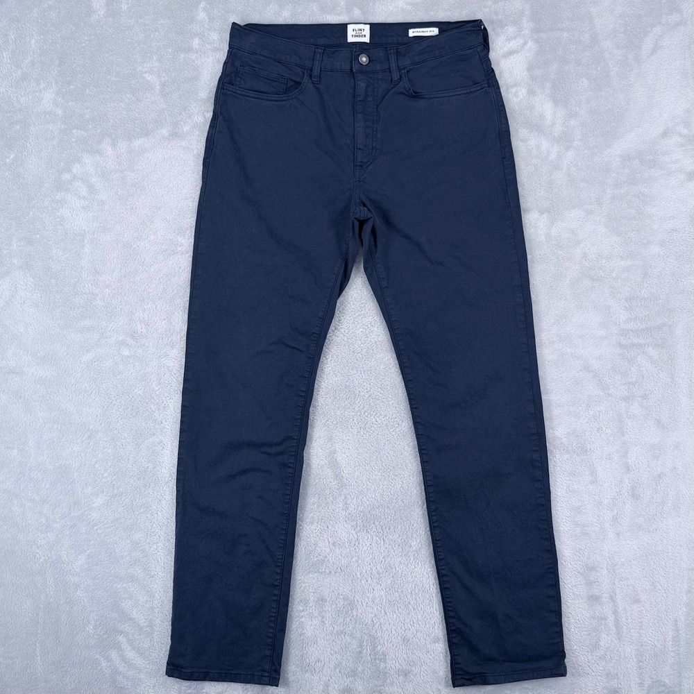 Flint and Tinder Straight Fit Pants Mens 32x32 Navy Blue Cotton Stretch Chinos